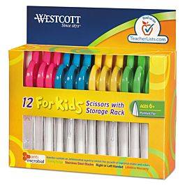 Westcott Kids Scissors with Antimicrobial Protection, 5 Blunt, 12-Pack