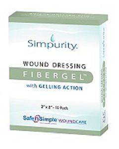 Simpurity Fibergel Pad Wound Dressing, 2" X 2" Part No. Sns56702 (10/box)