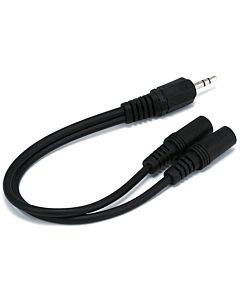 Stereo Plug/two Stereo Jack Cable 6in(1/ea)