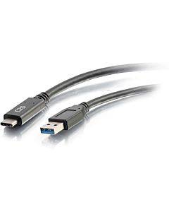 10ft Usb 3.0 Usb-c To Usb-a Cable M/m - Black(1/ea)
