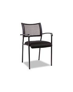 Alera Eikon Series Stacking Mesh Guest Chair, 20.86" X 24.01" X 33.07", Black Seat, Black Back, Black Base, 2/carton