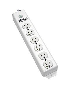 Power Strip Hospital Medical 120v 5-15r-hg 6 Outlet 1.5feet  Cord Metal(1/ea)