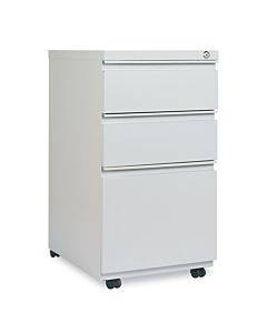 File Pedestal With Full-length Pull, Left/right, 3-drawers: Box/box/file, Legal/letter, Light Gray, 14.96" X 19.29" X 27.75"
