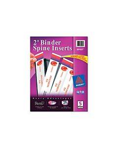 Binder Spine Inserts, 2" Spine Width, 4 Inserts/sheet, 5 Sheets/pack