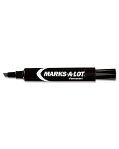 Marks A Lot Regular Desk-style Permanent Marker, Broad Chisel Tip, Black, Dozen (7888)