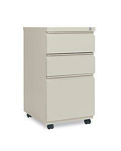 File Pedestal With Full-length Pull, Left Or Right, 3-drawers: Box/box/file, Legal/letter, Putty, 14.96" X 19.29" X 27.75"