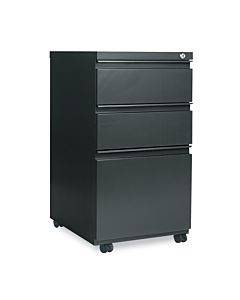 File Pedestal With Full-length Pull, Left Or Right, 3-drawers: Box/box/file, Legal/letter, Charcoal, 14.96" X 19.29" X 27.75"