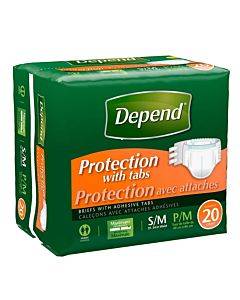 Depend Protection Brief With 4 Tabs Small/medium 19" - 34" Part No. 35456 (60/case)