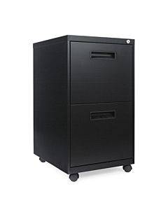 File Pedestal, Left Or Right, 2 Legal/letter-size File Drawers, Black, 14.96" X 19.29" X 27.75"
