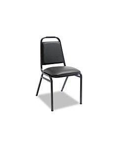 Padded Steel Stacking Chair, Supports Up To 250 Lb, 18.5" Seat Height, Black Seat, Black Back, Black Base, 4/carton