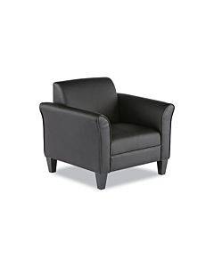 Alera Reception Lounge Sofa Series Club Chair, 35.43" X 30.7" X 32.28", Black Seat, Black Back, Black Base