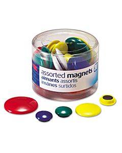 Assorted Magnets, Circles, Assorted Sizes And Colors, 30/tub