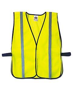 Glowear 8020hl Safety Vest, Polyester Mesh, Hook Closure, One Size Fit All, Lime