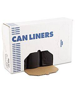 Low Density Repro Can Liners, 60 Gal, 1.6 Mil, 38" X 58", Black, 10 Bags/roll, 10 Rolls/carton