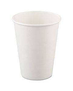 Single-sided Poly Paper Hot Cups, 12 Oz, White, 50/bag, 20 Bags/carton