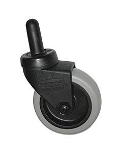 Replacement Bayonet-stem Swivel Casters, Grip Ring Stem, 3" Soft Rubber Wheel, Black