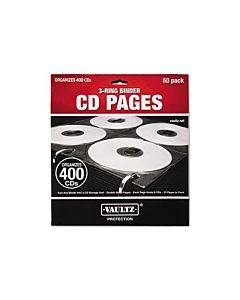 Two-sided Cd Refill Pages For Three-ring Binder, 8 Disc Capacity, Clear/black, 50/pack