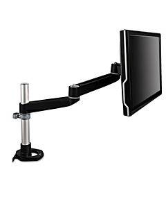 Dual Monitor Swivel Arm, 360 Degree Rotation, +15 Degree/-90 Degree Tilt, 180 Degree Pan, Black/gray, Supports 30 Lb