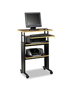 Muv Stand-up Adjustable-height Desk, 29.5" X 22" X 35" To 49", Cherry/black