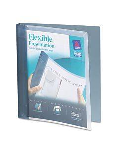 Flexible View Binder With Round Rings, 3 Rings, 1" Capacity, 11 X 8.5, Gray