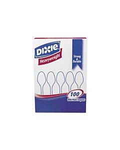 Plastic Cutlery, Heavyweight Teaspoons, White, 100/box