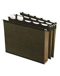 Ready-tab Extra Capacity Reinforced Colored Hanging Folders, Letter Size, 1/5-cut Tabs, Standard Green, 20/box