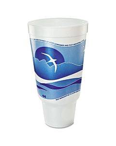Horizon Hot/cold Foam Drinking Cups, 44 Oz, Ocean Blue/white, 15/bag, 20 Bags/carton