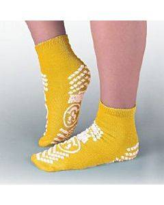 Fall Management Slipper Socks Pillow Pawsâ® Risk Alertâ® Terriesâ„¢ 2x-large Yellow Ankle High(48/ca)