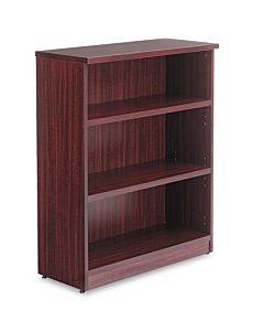 Alera Valencia Series Bookcase, Three-shelf, 31 3/4w X 14d X 39 3/8h, Mahogany