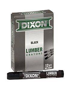 Lumber Crayons, 4.5 X 0.5, Carbon Black, Dozen