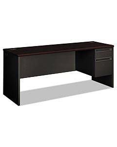 38000 Series Right Pedestal Credenza, 72w X 24d X 29-1/2h, Mahogany/charcoal