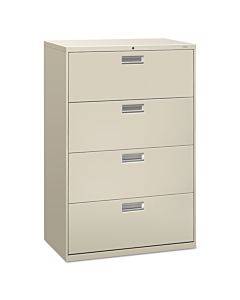 600 Series Four-drawer Lateral File, 36w X 19-1/4d, Light Gray