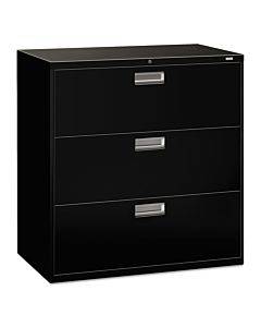 600 Series Three-drawer Lateral File, 42w X 19-1/4d, Black