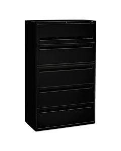 700 Series Five-drawer Lateral File W/roll-out & Posting Shelves, 42w, Black