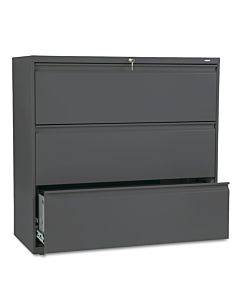 800 Series Three-drawer Lateral File, 42w X 19.25d X 40.88h, Charcoal