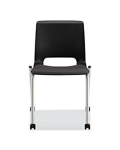 Motivate Four-leg Stacking Chair, Onyx Seat/black Back, Platinum Base, 2/carton