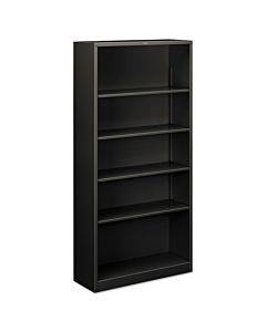 Metal Bookcase, Five-shelf, 34-1/2w X 12-5/8d X 71h, Charcoal