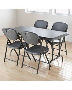 Indestructables Too 1200 Series Folding Table, 60w X 30d X 29h, Charcoal