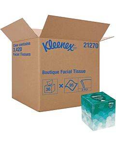 Boutique White Facial Tissue, 2-ply, Pop-up Box, 95 Sheets/box, 36 Boxes/carton