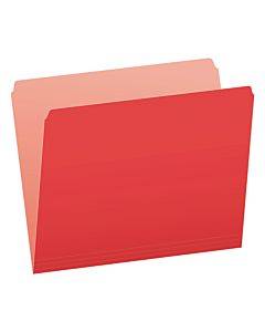 Colored File Folders, Straight Tab, Letter Size, Red/light Red, 100/box