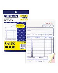 Sales Book, 12 Lines, Three-part Carbonless, 4.25 X 6.38, 50 Forms Total