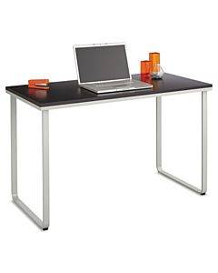 Steel Desk, 47.25" X 24" X 28.75", Black/silver