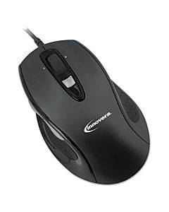 Full-size Wired Optical Mouse, Usb 2.0, Right Hand Use, Black