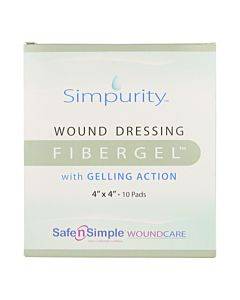 Simpurity Fibergel Pad Wound Dressing, 4" X 4" Part No. Sns56704 (1/ea)