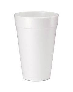 Foam Drink Cups, 16 Oz, White, 20/bag, 25 Bags/carton