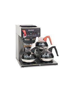 Cwtf-3 Three Burner Automatic Coffee Brewer, 12-cup, Black/stainless Steel