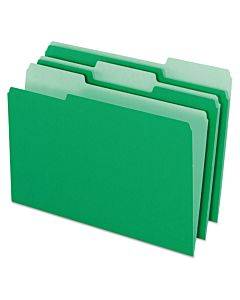 Colored File Folders, 1/3-cut Tabs: Assorted, Legal Size, Green/light Green, 100/box