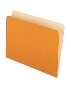 Colored File Folders, Straight Tabs, Letter Size, Orange/light Orange, 100/box