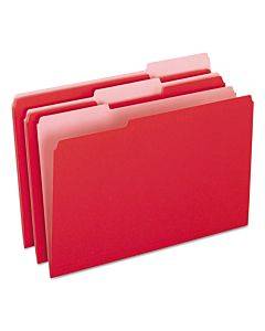 Colored File Folders, 1/3-cut Tabs: Assorted, Legal Size, Red/light Red, 100/box