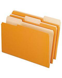 Colored File Folders, 1/3-cut Tabs: Assorted, Legal Size, Orange/light Orange, 100/box